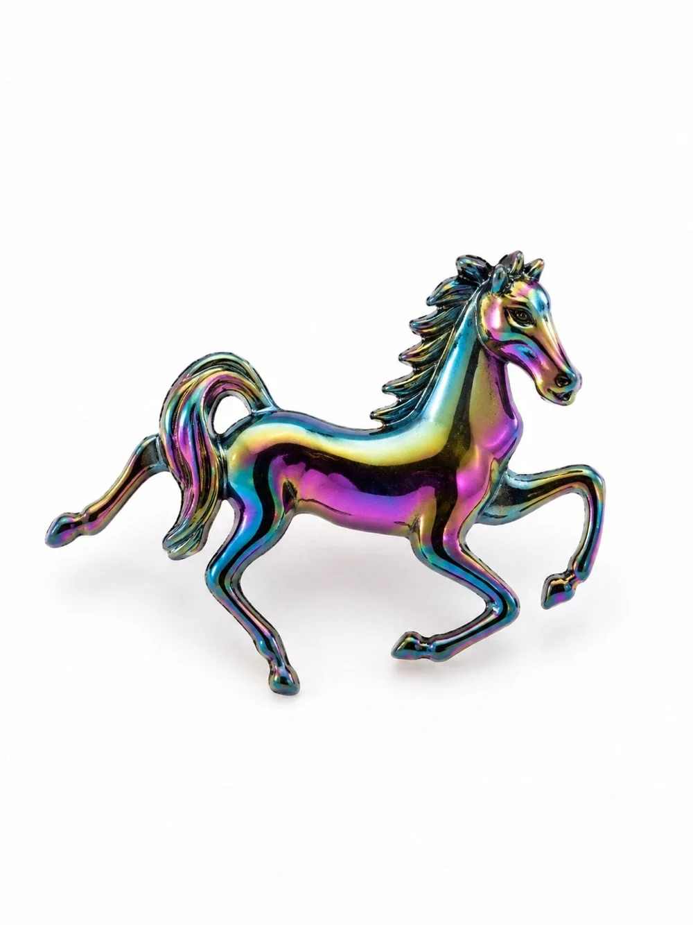 Iridescent horse brooch